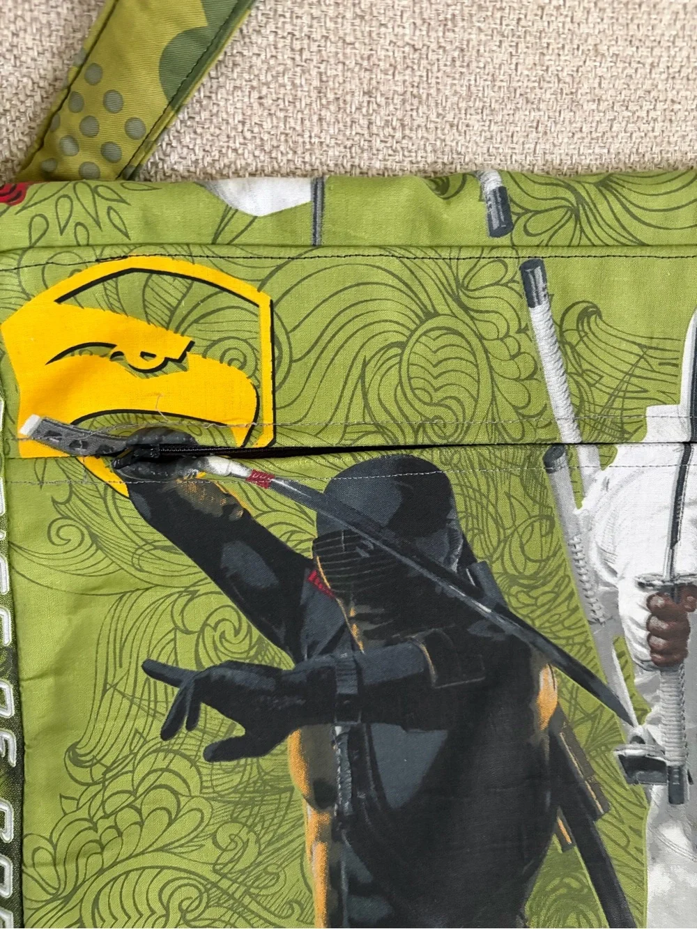 Green Graphic Ninja Messenger Bag - Men's Shoulder Bag